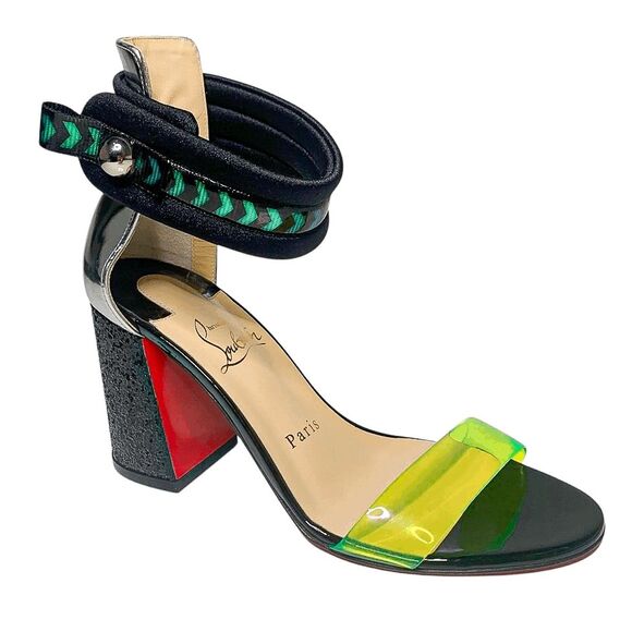Christian Louboutin Shoes - Christian Louboutin Tennis Elbow 85 PVC Ankle Strap Sandal Heels EU 36.5 US 6.5
